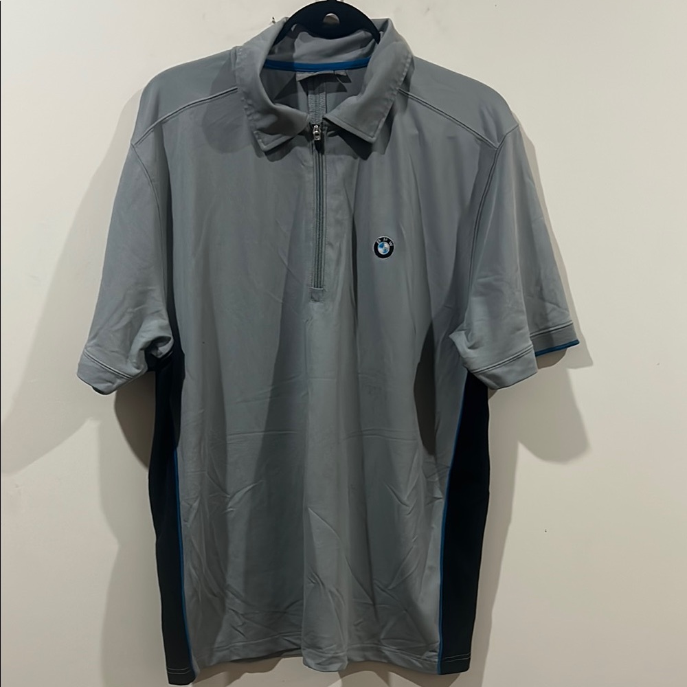 BMW Mechanic Men's Large Gray Polo Golf Shirt Employee Uniform Dealership